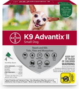 K9 Advantix II For Dogs up to 10 lbs 4 Pack